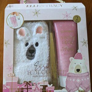 NEW Ellen Tracy Llama Cozy Socks & Winter Rose Foot Lotion